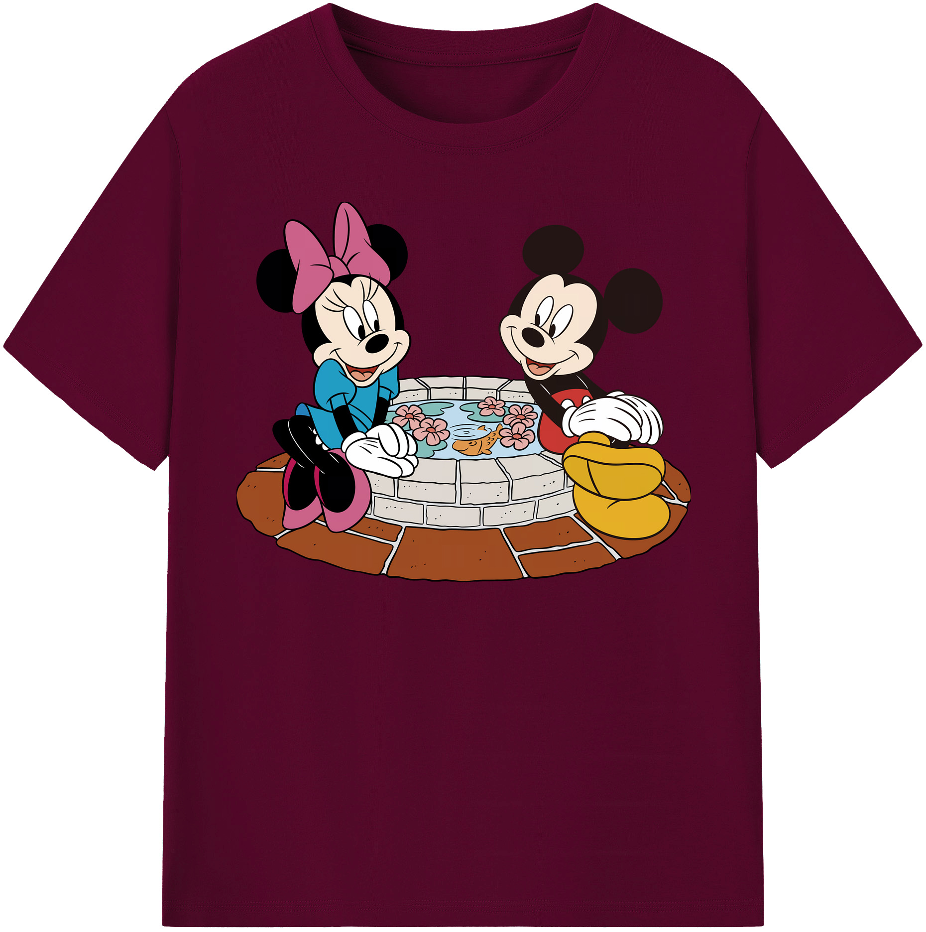 （画像用） ミッキーマウス Mickey Mouse レディースカジュアルプリントTシャツ（綿100％）